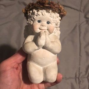 Dreamsicle Angel with dried flower hap